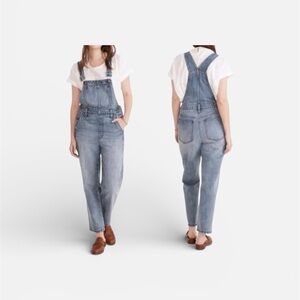 Madewell Blue Denim Straight Leg Overalls Size XS